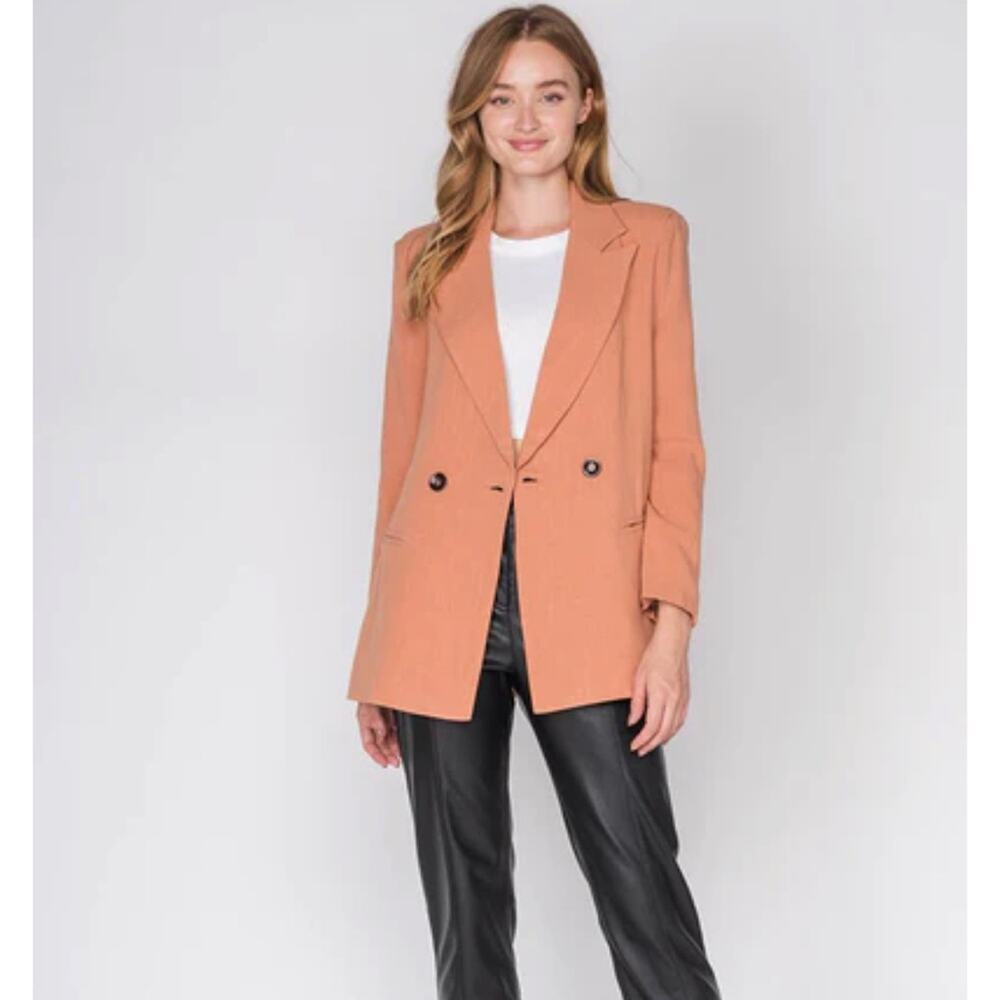 Fore Double Breasted Peach Blazer Large